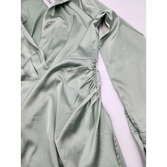 Dirty Martini Long Sleeve Pale Green Mini Dress by Cider Women's Size Large - Picture 5 of 11